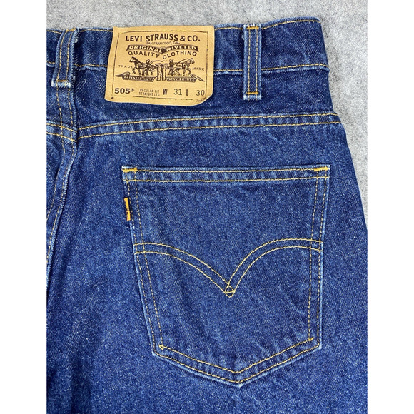 Vintage Levis 505 Jeans Mens 31 x 30 Orange Tab Straight Leg USA Made 90s - Picture 15 of 15